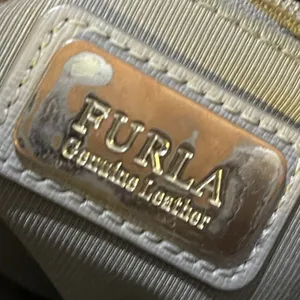 Furla Taupe Texture Leather Tote Shoulder Handbag Minimalist Quiet Luxury Chic thumbnail 5