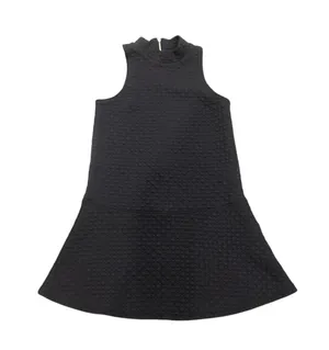 Abercrombie & Fitch Textured Black Flare Sleeveless Dress thumbnail 1