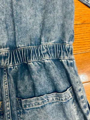 H&M Retro 80s Vibe Acid Wash Long Sleeve EDGE Denim Boiler Jumpsuit/Coveralls 4 thumbnail 19