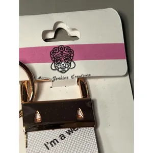 Jenkins Creations I'm A Weirdo Crown Wristlet Keychain White Lanyard Key Fob thumbnail 2