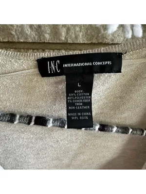 INC International Concepts Beige Snap Cardigan Large thumbnail 9