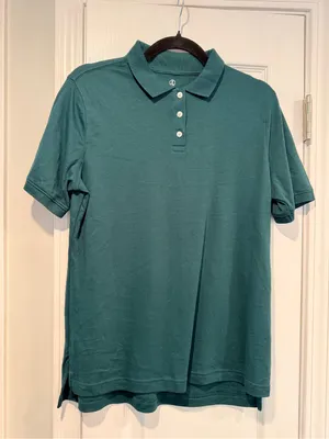 NWOT Lands End Size S Forrest Green Short Sleeve Collared Polo Shirt thumbnail 1