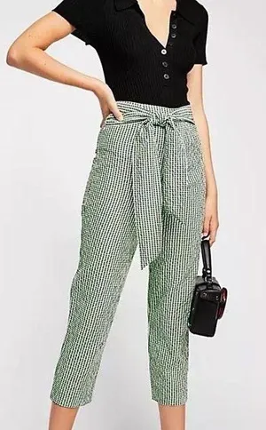 Free People West Side Tie Gingham Pants thumbnail 1