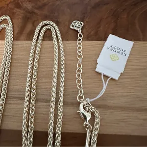 NWT Kendra Scott Aiden Filigree Pendant Necklace Gold Chain & Rose Gold Tone thumbnail 2