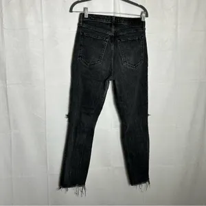 Abercrombie & Fitch Black Ultra‎ High Rise Mom Jean Distressed Size 28/6 thumbnail 2
