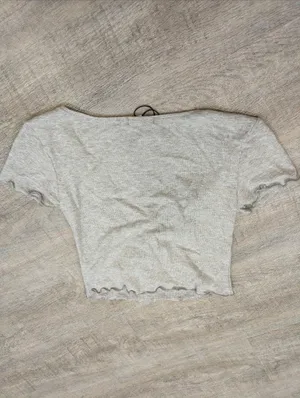 NWT Nia Heather Gray Ribbed Hacci Lounge Tee Size Small thumbnail 3