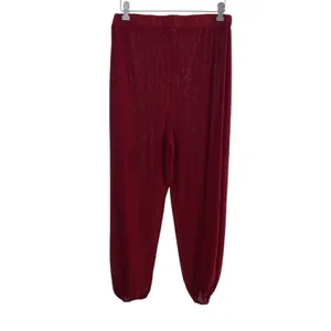 Womans XL Darn Red Elastic High Waist Harem Pants Sheer Hippie Jogger thumbnail 3