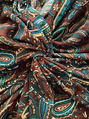 Brown & teal paisley dress. thumbnail 6