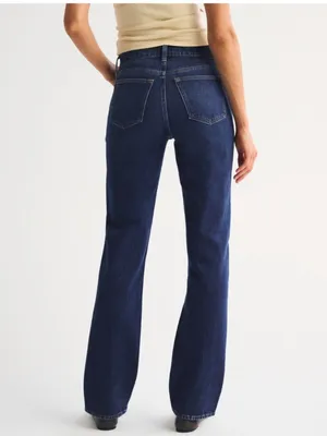 Abercrombie Dark Wash The 90’s Straight Mid Rise Jeans thumbnail 5