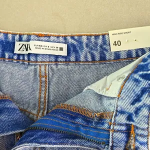 ZARA NWT! High Rise Light Blue Shorts thumbnail 3
