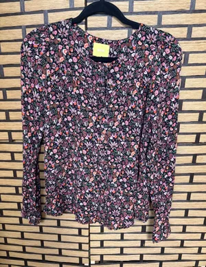 Maeve black floral top size medium thumbnail 1
