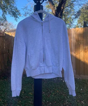 Garage Light Gray Zip Up Sweater thumbnail 1
