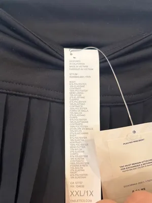 Fabletics black pleated skort size XXL thumbnail 7