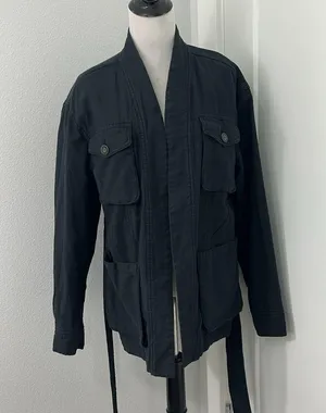 Free People XS Black Cargo Utility Jacket In Our Nature thumbnail 5