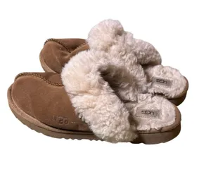 UGG Coquette Suede Sheepskin Slippers Chestnut Women's Size 6 Lug Sole 5125 Warm thumbnail 1