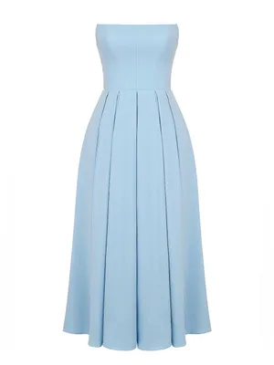 HOUSE OF CB 'Audrey' Tuscan Blue Strapless Midi Sundress thumbnail 3