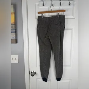 Sz 0 Free People Gray Herringbone Jogger Pants Pleated Trousers $158 MSRP thumbnail 7