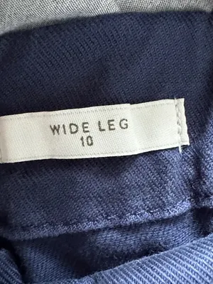 Wonderly Women's Size 10 Pleat Front Wide Leg Pants Navy Blue Office Work Casual thumbnail 6