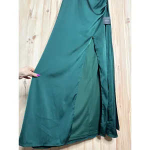 NWT Lulus Signature Elegance Emerald Satin One-Shoulder Maxi Dress Wedding Sz 1X thumbnail 6