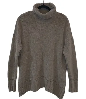 Aerie Oversized Turtleneck‎ Sweater Small Cozy Neutral Knit Pullover thumbnail 1