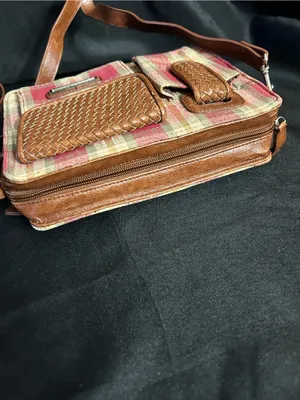 Vintage Longaberger Red, Green, Tan Plaid Crossbody Purse thumbnail 5