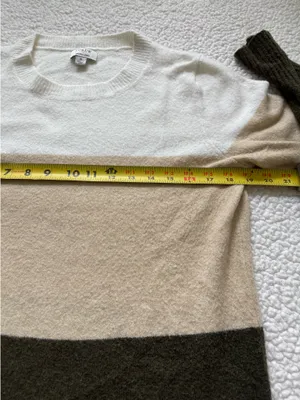 J. Crew Colorblock Crewneck Sweater Neutral Earthy Tones Quiet Luxury Knit S thumbnail 3