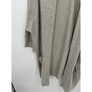 DONNI Long Cardigan Women Open Front Ribbed Oversized Duster Quiet Luxury thumbnail 8