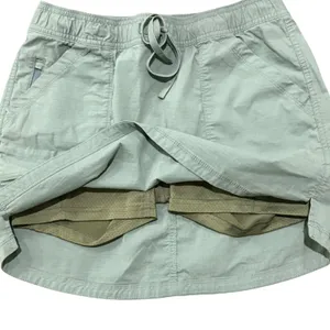 Title Nine Women Sage Green Ripstop Hiking Golf Skort Small Drawstring Pockets thumbnail 3