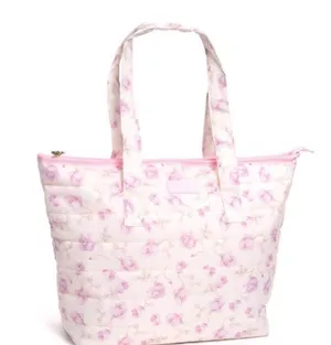LoveShackFancy x Target - Yoobi Ribbon Rosa Quilted Tote Bag Sterling Dusk thumbnail 1