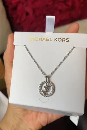Michael Kors Silver Brass Necklace MKJ7326040 NEW thumbnail 3