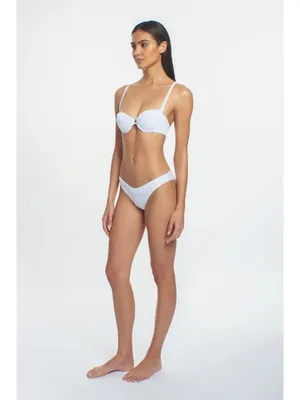 PEIXOTO Kallie Bikini Top in White Medium New Womens Swim thumbnail 9