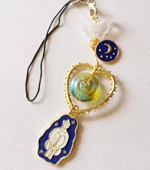 Handmade Kawaii retro y2k whimsical fairy Star girl phone strap/accessory/keychain/bag charm/display🌙🌠⭐️🌀 thumbnail 1