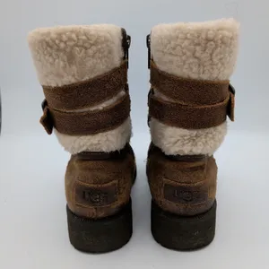 UGG Blayre III Brown Suede Shearling Buckle Mid Calf Boots Womens 7 7.5 Lug Sole thumbnail 5
