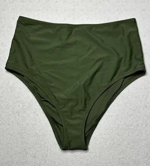 Aerie Women’s High Waisted Cheeky Bikini Bottom Olive Green Size L NWT thumbnail 1