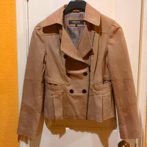 Kenneth Cole Leather Jacket Beige Size M thumbnail 1