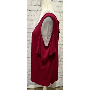 LANE BRYANT TOP BLOUSE COLD SHOULDER TIE BACK SWING TEE Size 18/20 Stretch thumbnail 4