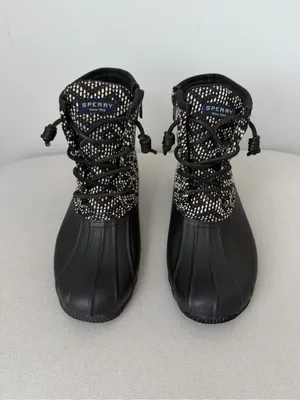Sperry Top Sider Saltwater Duck Boots Tribal Print Women's Size 5.5 thumbnail 2