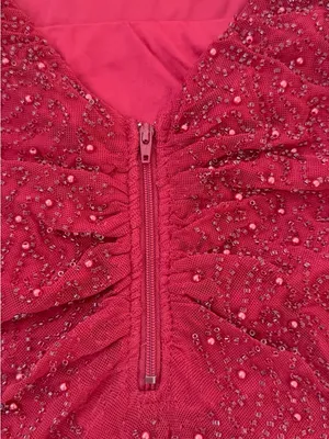 Windsor Red Beaded Mini Dress NWT Backless Strappy Bodycon Size Small thumbnail 6