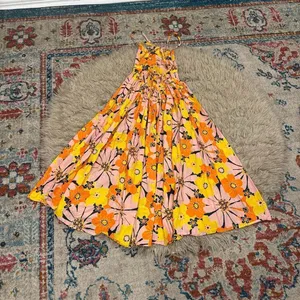 ASOS DESIGN strappy midi skater sundress in bold yellow floral size 0 thumbnail 8