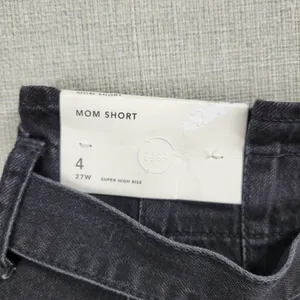 American Eagle Womens Mom Short Size 4 Black Denim‎ Paperbag Super High Rise NEW thumbnail 4