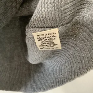 Very J Ruffle Top Knit Comfy Cozy Cozycore Grey Striped‎ Knitted Sweater Large thumbnail 7
