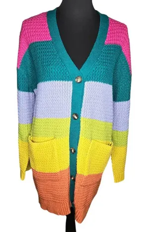 Polagram‎ Multicolor Button Front Midi Cardigan thumbnail 1