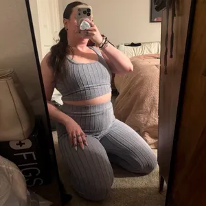 SheIn Gray Ribbed Crop Top,Pants & Duster Set thumbnail 3