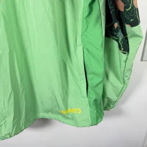 Sprints Sloth Print Windbreaker Jacket Green Half Zip Hooded Womens Large thumbnail 3