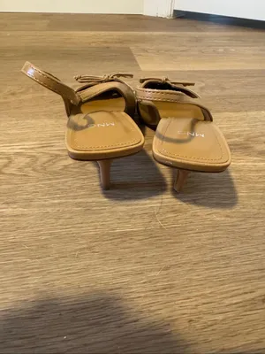 Mango MNG Patent Bow Pointed Toe Slingback Kitten Heels Camel EU 39 US 8.5 thumbnail 7