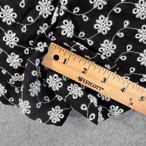 EDIT Jason Wu Women's Size 2 Black White Eyelet Embroidered Floral Cotton Shorts thumbnail 6
