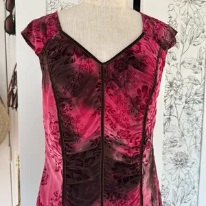 Cato Y2k vintage velvet burnout touched blouse thumbnail 7