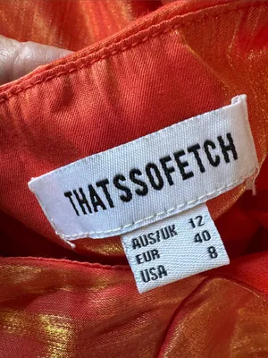 ThatsSoFetch Women's Bright Coral-Orange Satin dress thumbnail 6