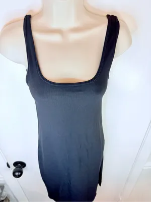 Abercrombie & Fitch Women’s S Black Ribbed Midi Dress thumbnail 6