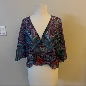 Eight Sixty Anthropologie V neck blouse thumbnail 2